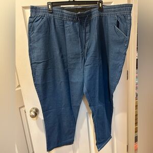 American Sweetheart casual Blue Drawstring Pants 4XL Petite P4XL New From Blair